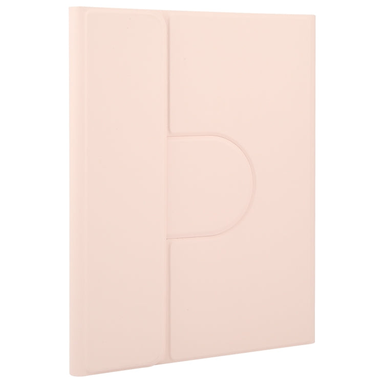For Xiaomi Pad 6 Square Button Bluetooth Keyboard Rotatable Holder Leather Case(Rose Gold)