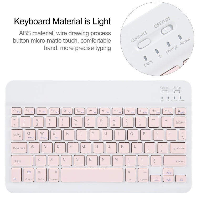 For Xiaomi Pad 6 Square Button Bluetooth Keyboard Rotatable Holder Leather Case(Rose Gold)