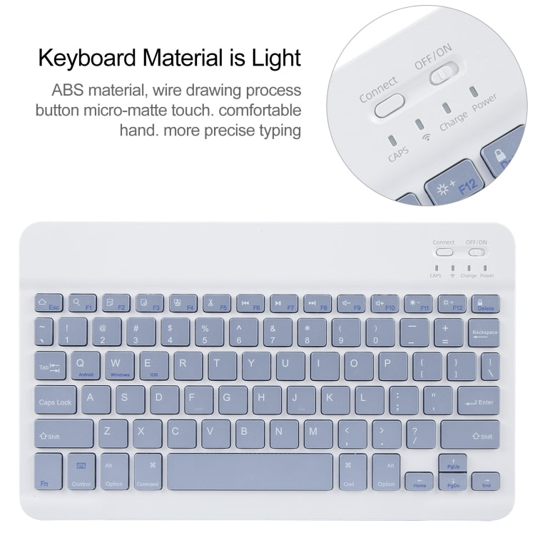 For Xiaomi Pad 6 Square Button Bluetooth Keyboard Rotatable Holder Leather Case(Lavender Purple)