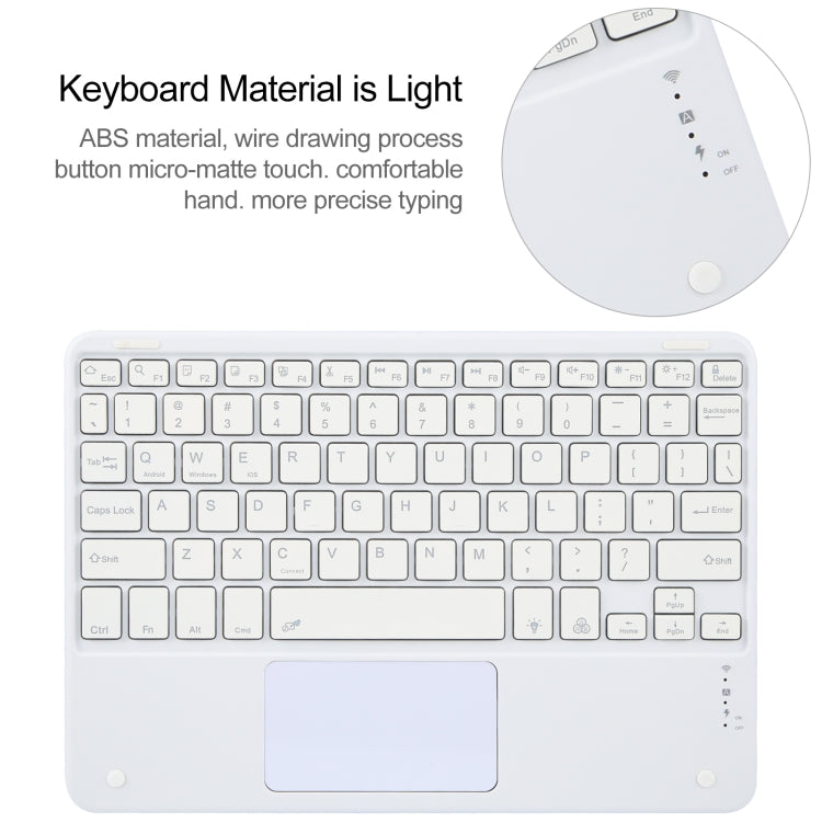 For Xiaomi Pad 6 Square Button Bluetooth Keyboard Rotatable Holder Leather Case with Touchpad(Sky Blue)