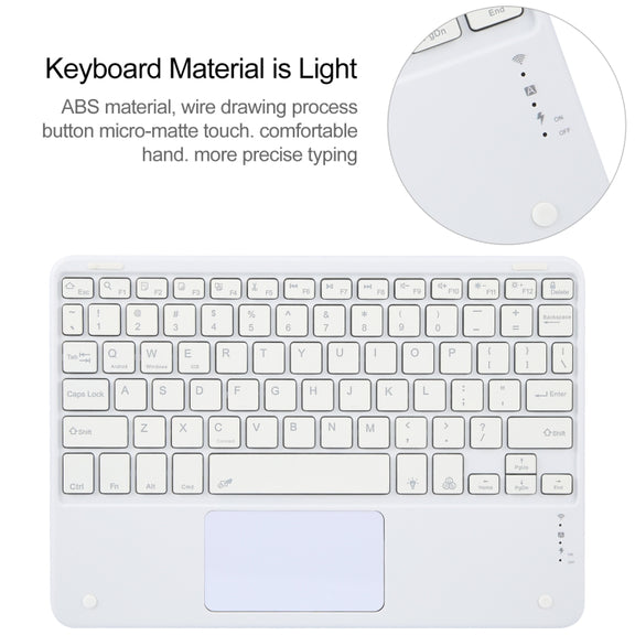 For Xiaomi Pad 6 Square Button Bluetooth Keyboard Rotatable Holder Leather Case with Touchpad(Sky Blue)