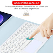 For Xiaomi Pad 6 Square Button Bluetooth Keyboard Rotatable Holder Leather Case with Touchpad(Sky Blue)