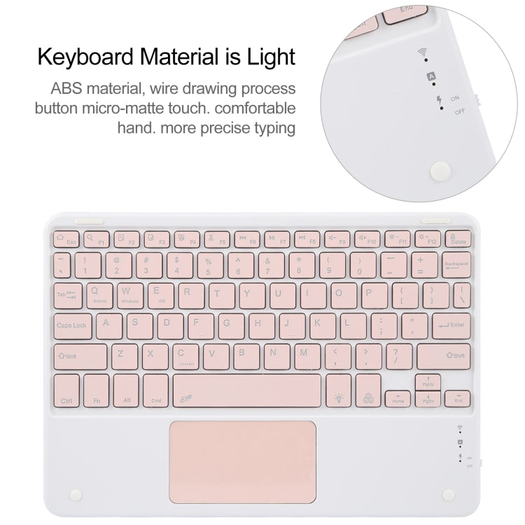 For Xiaomi Pad 6 Square Button Bluetooth Keyboard Rotatable Holder Leather Case with Touchpad(Rose Gold)