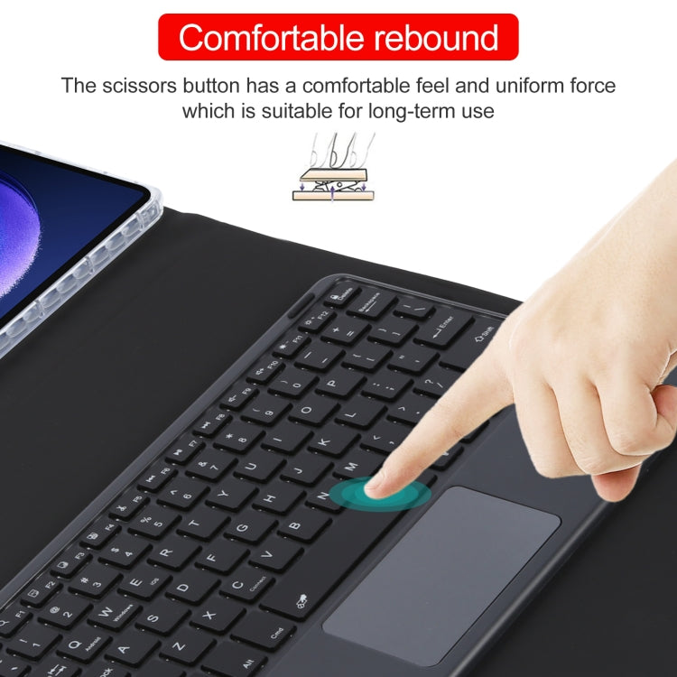 For Xiaomi Pad 6 Square Button Bluetooth Keyboard Rotatable Holder Leather Case with Touchpad(Black)