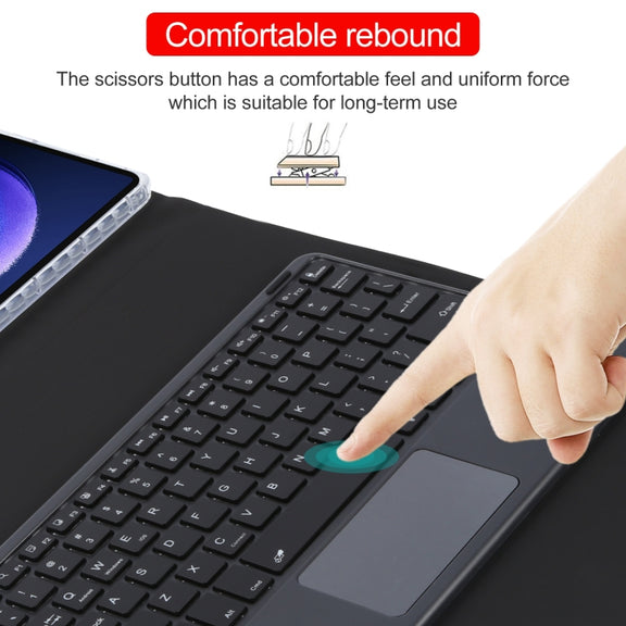 For Xiaomi Pad 6 Square Button Bluetooth Keyboard Rotatable Holder Leather Case with Touchpad(Black)