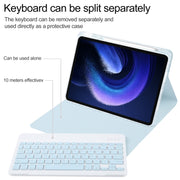 For Xiaomi Pad 6 Square Button Backlight Bluetooth Keyboard Rotatable Holder Leather Case(Sky Blue)
