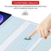 For Xiaomi Pad 6 Square Button Backlight Bluetooth Keyboard Rotatable Holder Leather Case(Sky Blue)