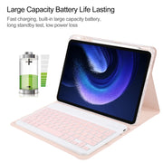 For Xiaomi Pad 6 Square Button Backlight Bluetooth Keyboard Rotatable Holder Leather Case(Rose Gold)