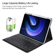For Xiaomi Pad 6 Square Button Backlight Bluetooth Keyboard Rotatable Holder Leather Case(Black)