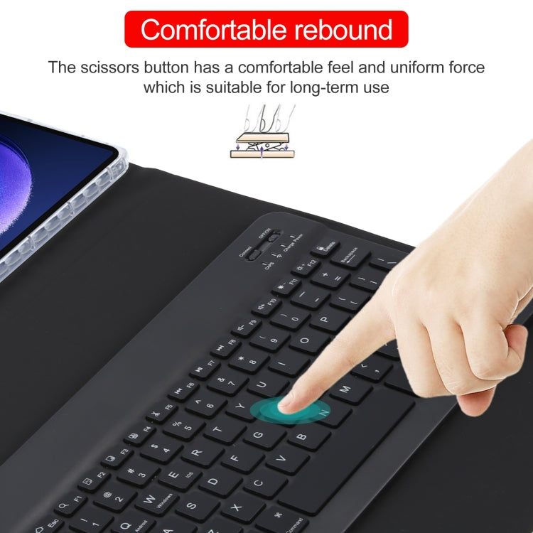 For Xiaomi Pad 6 Square Button Backlight Bluetooth Keyboard Rotatable Holder Leather Case(Black)