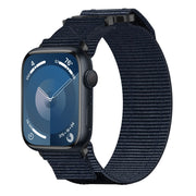 For Apple Watch Series 9 45mm Nylon Hook And Loop Fastener Watch Band(Blue)