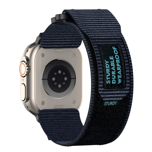For Apple Watch Series 9 41mm Nylon Hook And Loop Fastener Watch Band(Blue)