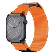 For Apple Watch Series 8 45mm Nylon Hook And Loop Fastener Watch Band(Orange)