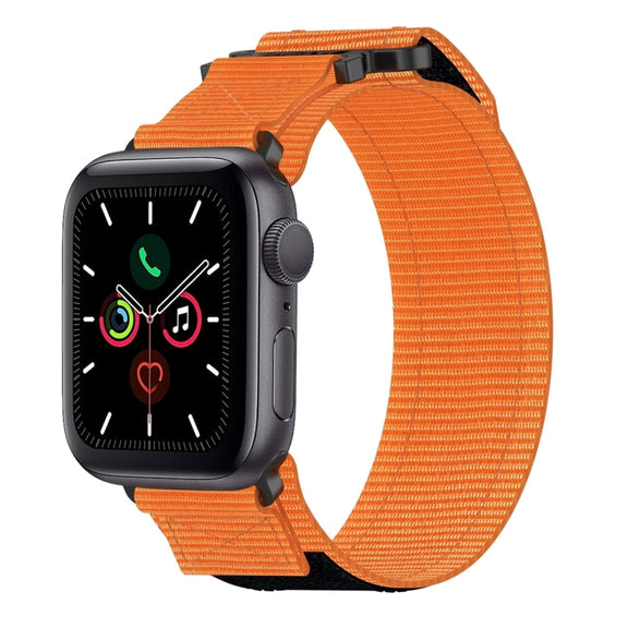 For Apple Watch Series 5 40mm Nylon Hook And Loop Fastener Watch Band(Orange)