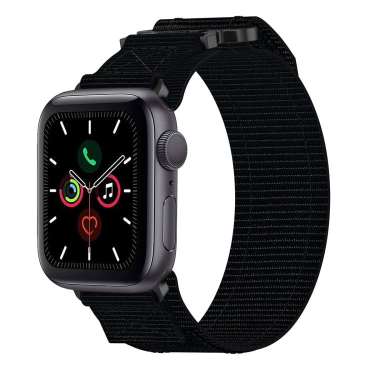 For Apple Watch Series 5 40mm Nylon Hook And Loop Fastener Watch Band(Black)
