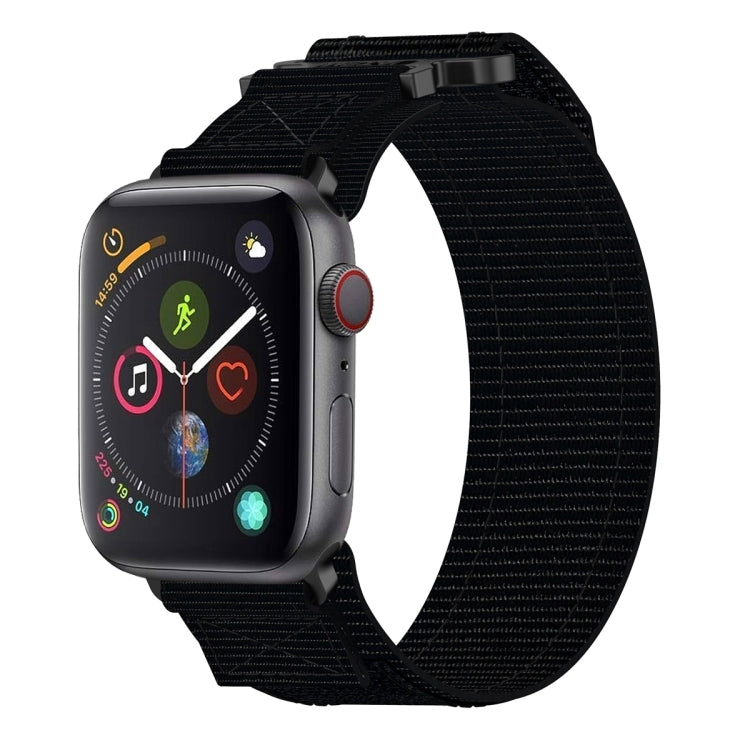 For Apple Watch Series 4 40mm Nylon Hook And Loop Fastener Watch Band(Black)