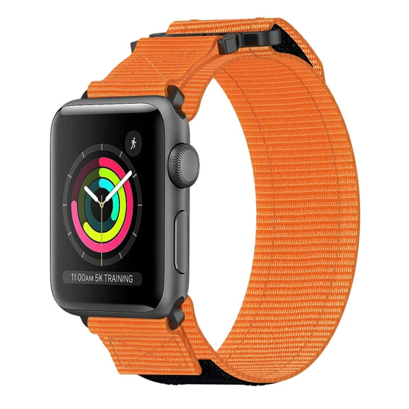 For Apple Watch 38mm Nylon Hook And Loop Fastener Watch Band(Orange)