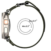 For Apple Watch Series 8 45mm Nylon Hook And Loop Fastener Watch Band(Black)