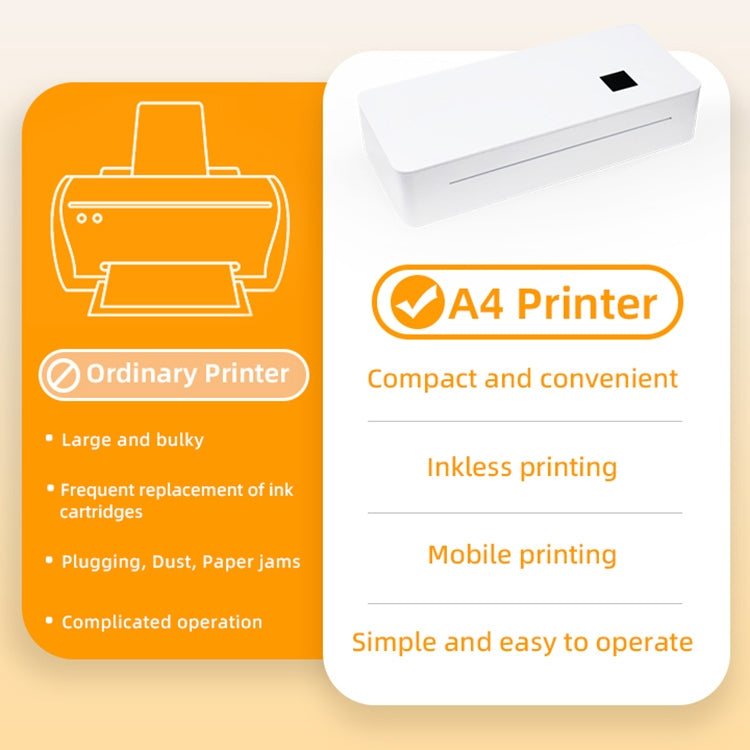 A4 mini Portable Bluetooth HD Thermal Printer for Home Office Study(UK Plug)