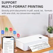 A4 mini Portable Bluetooth HD Thermal Printer for Home Office Study(UK Plug)