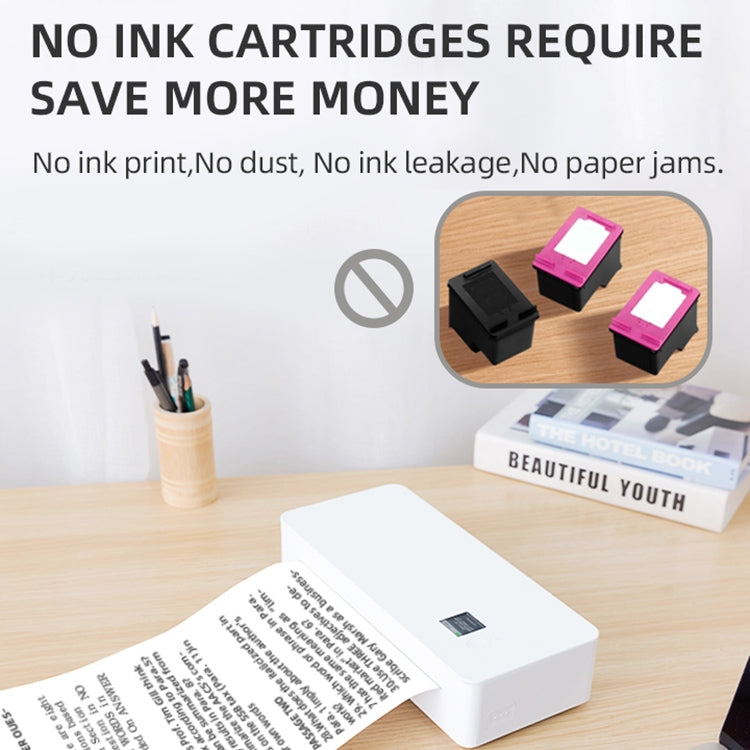 A4 mini Portable Bluetooth HD Thermal Printer for Home Office Study(US Plug)