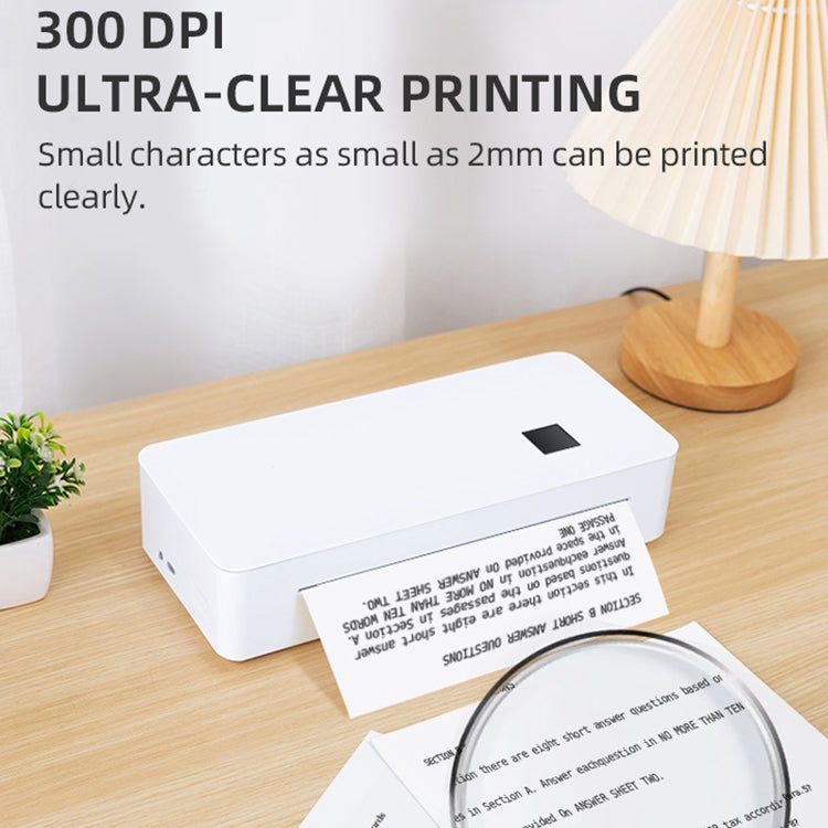A4LE Portable Bluetooth HD Thermal Printer for Home Office Study(AU Plug)