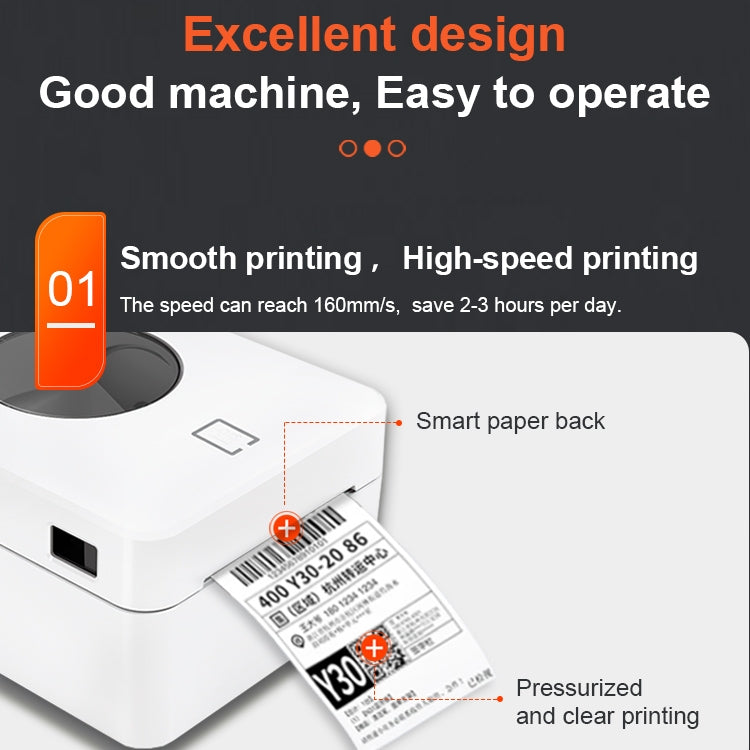 ZJ-9250 100x150mm USB Bluetooth Thermal Label Printer, Plug:EU Plug(Black)