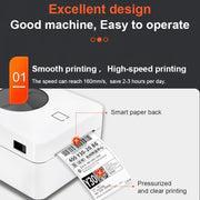 ZJ-9250 100x150mm USB Bluetooth Thermal Label Printer, Plug:AU Plug(White)