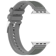 For Apple Watch Series 2 42mm Official Buckle Hybrid Nylon Braid Silicone Watch Band(Grey)