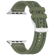 For Apple Watch 38mm Official Buckle Hybrid Nylon Braid Silicone Watch Band(Green)