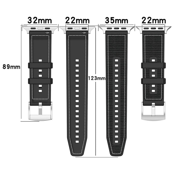 For Apple Watch Series 2 38mm Official Buckle Hybrid Nylon Braid Silicone Watch Band(Black)