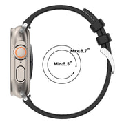 For Apple Watch 38mm Official Buckle Hybrid Nylon Braid Silicone Watch Band(Black)