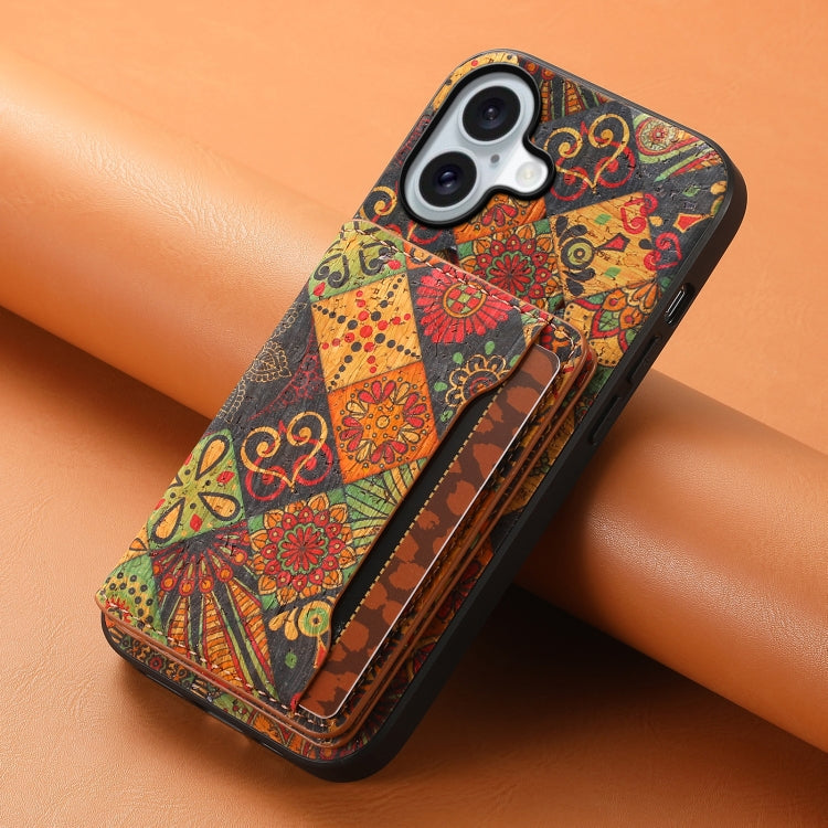 For iPhone 16 Card Slot Holder Phone Case(Autumn Yellow)