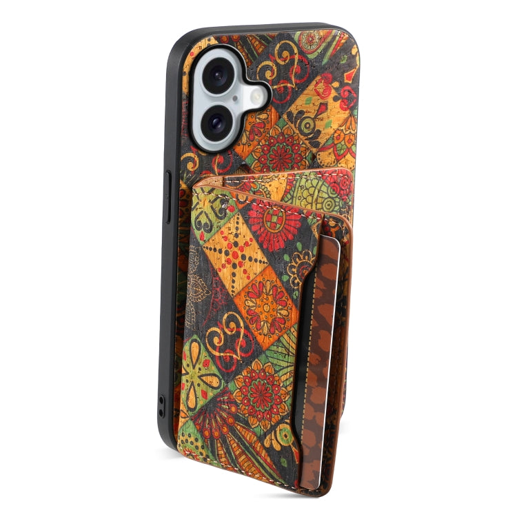 For iPhone 16 Card Slot Holder Phone Case(Autumn Yellow)