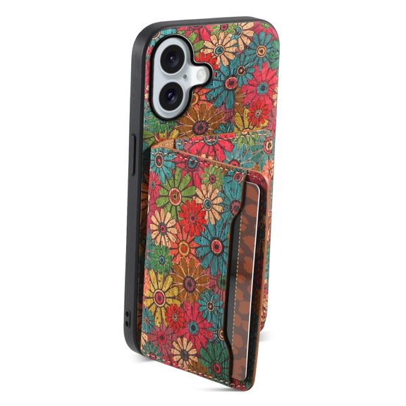 For iPhone 16 Card Slot Holder Phone Case(Spring Green)