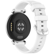 For Garmin Lily 2 14mm Silver Buckle Silicone Watch Band Wristband(White)