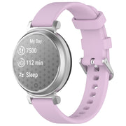For Garmin Lily 2 14mm Silver Buckle Silicone Watch Band Wristband(Purple)