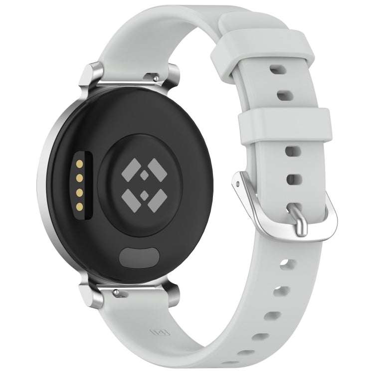For Garmin Lily 2 14mm Silver Buckle Silicone Watch Band Wristband(Light Grey)