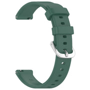 For Garmin Lily 2 14mm Silver Buckle Silicone Watch Band Wristband(Dark Green)
