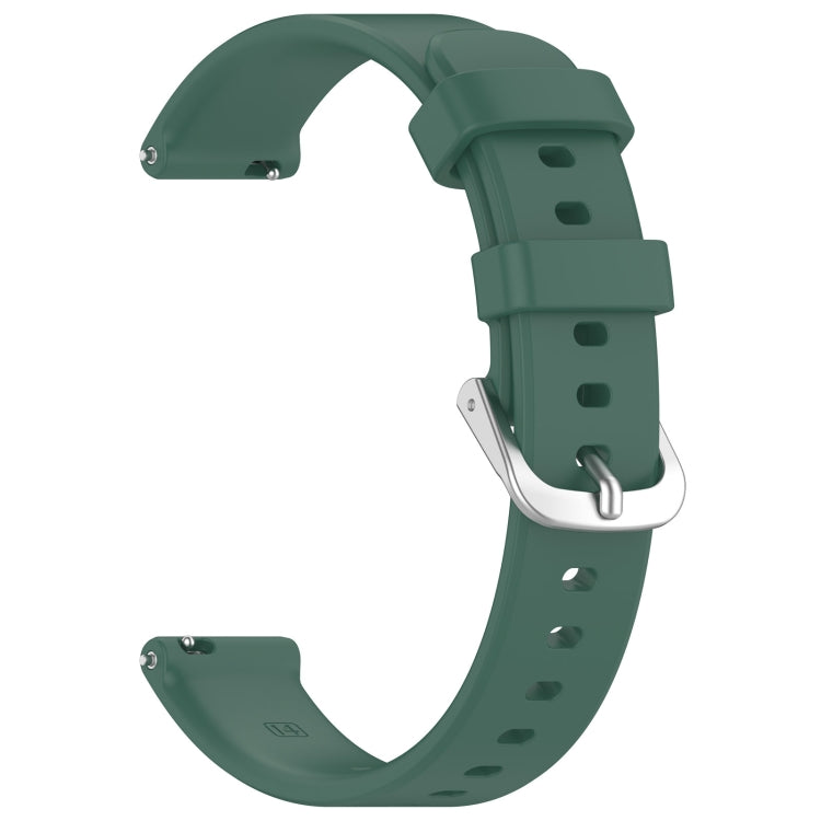 For Garmin Lily 2 14mm Silver Buckle Silicone Watch Band Wristband(Dark Green)