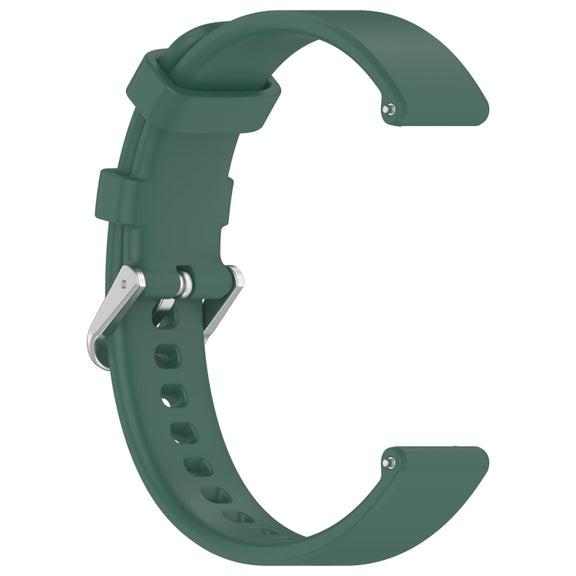For Garmin Lily 2 14mm Silver Buckle Silicone Watch Band Wristband(Dark Green)