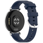 For Garmin Lily 2 14mm Silver Buckle Silicone Watch Band Wristband(Midnight  Blue)