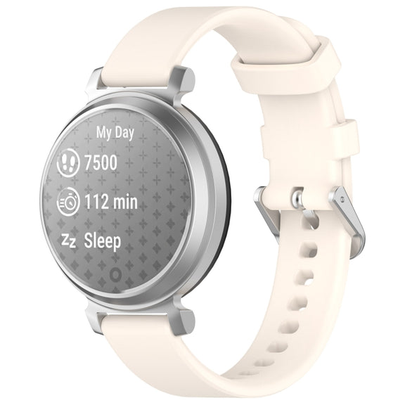 For Garmin Lily 2 14mm Silver Buckle Silicone Watch Band Wristband(Starlight)