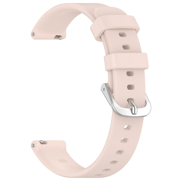 For Garmin Lily 2 14mm Silver Buckle Silicone Watch Band Wristband(Light Pink)
