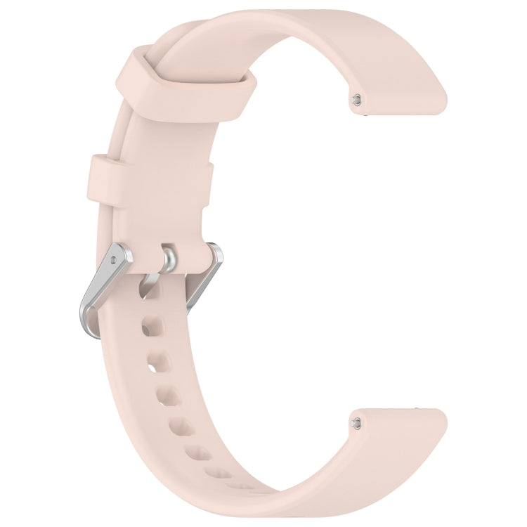 For Garmin Lily 2 14mm Silver Buckle Silicone Watch Band Wristband(Light Pink)