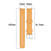 For Garmin Lily 2 14mm Silver Buckle Silicone Watch Band Wristband(Orange)