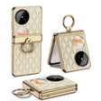 For Huawei Pocket 2 GKK Rhombus Pattern Electroplated Leather Phone Case with Ring(Champagne Gold) - free shipping - PMC Jewellery - Order now!