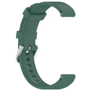 12mm Universal Solid Color Silver Buckle Silicone Watch Band(Dark Green)