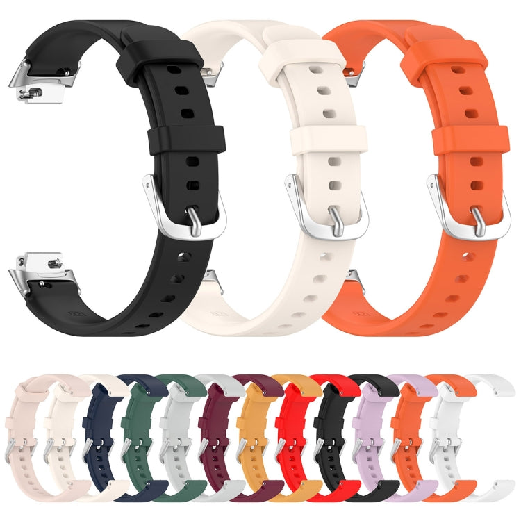 12mm Universal Solid Color Silver Buckle Silicone Watch Band(Orange)