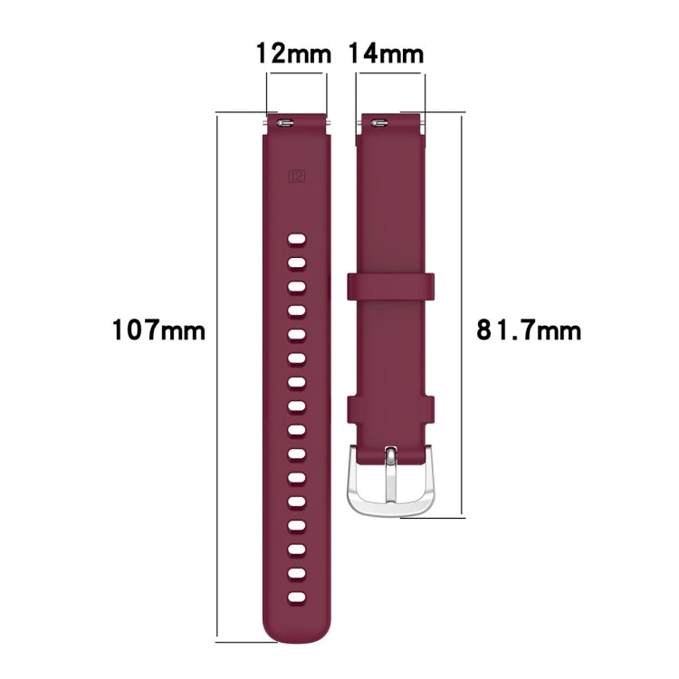 12mm Universal Solid Color Silver Buckle Silicone Watch Band(Orange)